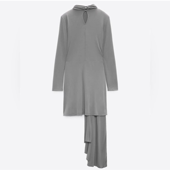 ZARA DRAPED ASYMMETRIC KNIT DRESS - Picture 11 of 15